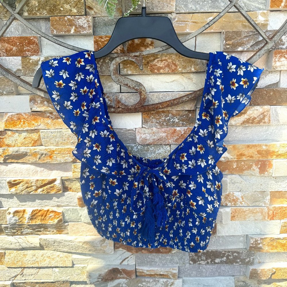 B.O.G collective floral crop top cowgirl XS Cottagecore‎